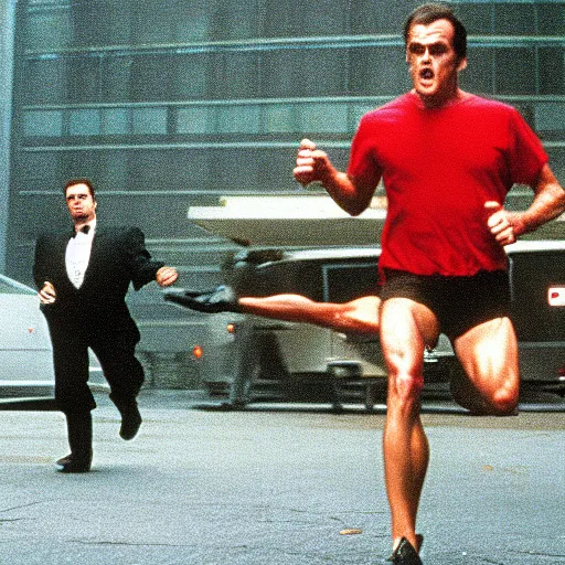 Image similar to T-Rex running in American Psycho (1999)