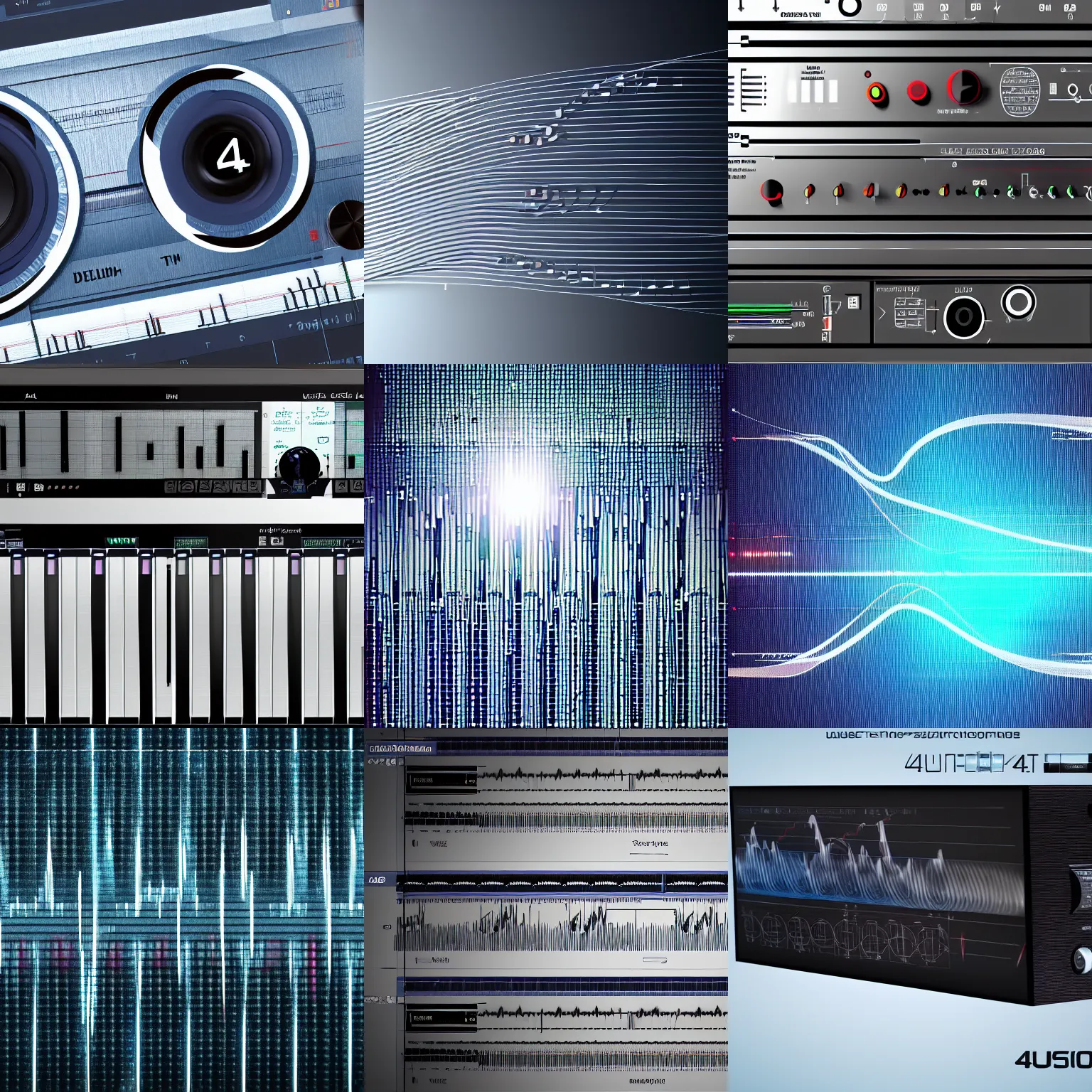 Prompt: audio waveform technical 4k artstation