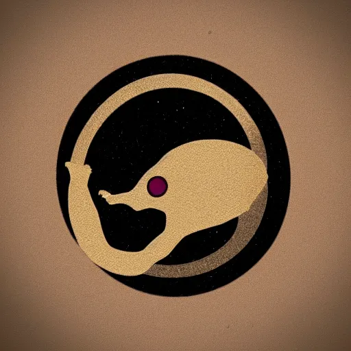 Image similar to circular logo of a muad'dib jerboa from dune in minimalist style