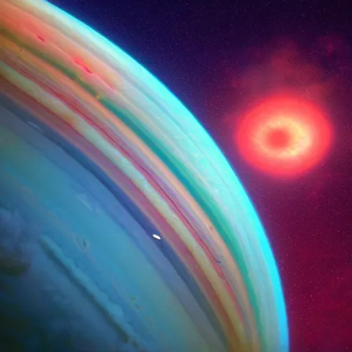 Prompt: promotional movie still, high - angle view of alien gas planet, extreme fluffy clouds, jupiter clouds, saturn clouds, colors, 3 d, digital art, octane 3 d render, ue 5, realism, cinematic, imax 7 0 mm.