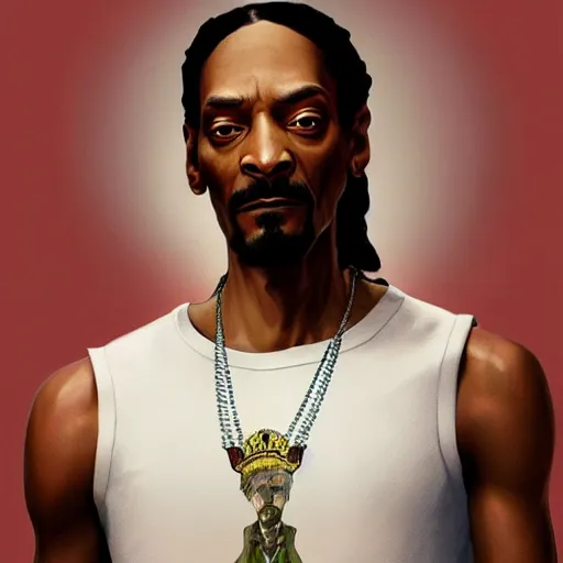 Image similar to Snoop Dog as a sims 4 character, athletic , gorgeous, muscular, intricate, highly detailed, digital painting, artstation, concept art, sharp focus, illustration, art by greg rutkowski and alphonse mucha