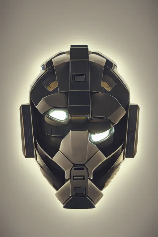 Image similar to robot ninja mask helmet halo master chief radiating a glowing aura global illumination ray tracing hdr fanart arstation by ian pesty and katarzyna da „ bek - chmiel