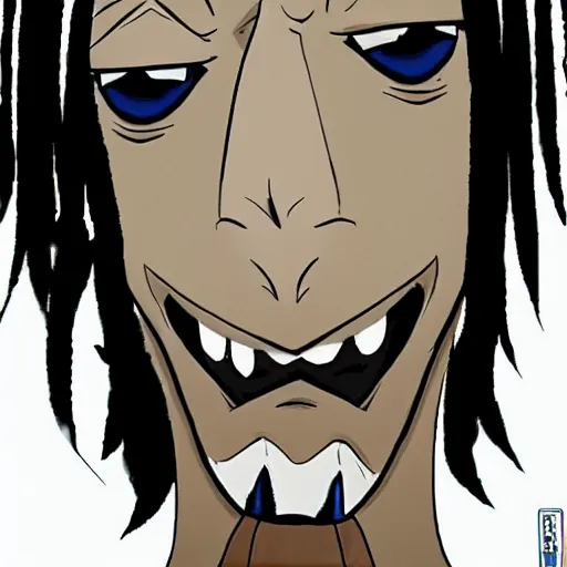 Prompt: anime villain portrayed by snoop dog