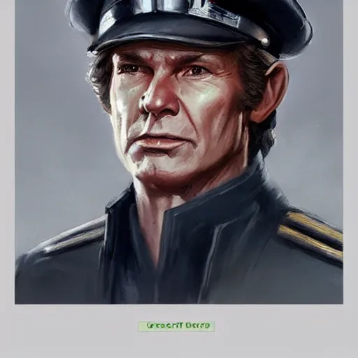 Prompt: portrait of a Man by Greg Rutkowski, Han Solo as an Admiral of the Galactic Alliance, he is about 70 years old, wearing military navy uniform of the Galactic Alliance, Star Wars Expanded Universe, highly detailed portrait, digital painting, artstation, concept art, smooth, sharp foccus ilustration, Artstation HQ