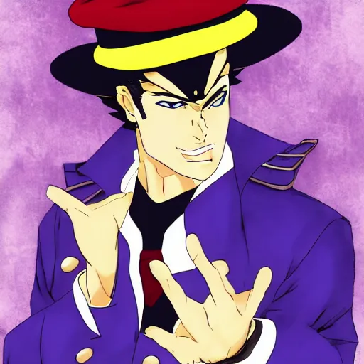 Jotaro Kujo from JoJo's Bizarre Adventure, drawn by, Stable Diffusion