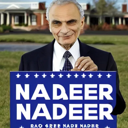 Image similar to ralph nader presidential campaign where he sets a bunch of cars on fire, green peace,