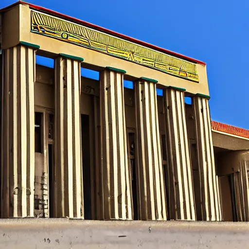 Image similar to Egyptian revival postmodern building