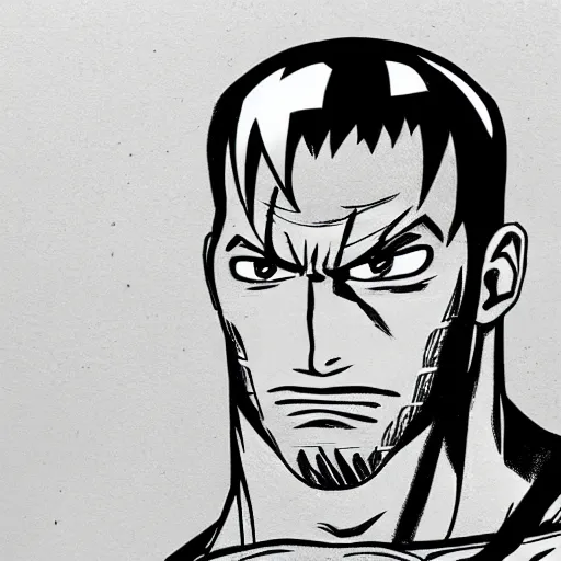 Prompt: dwayne johnson as manga character of one piece, ultra detail sketch