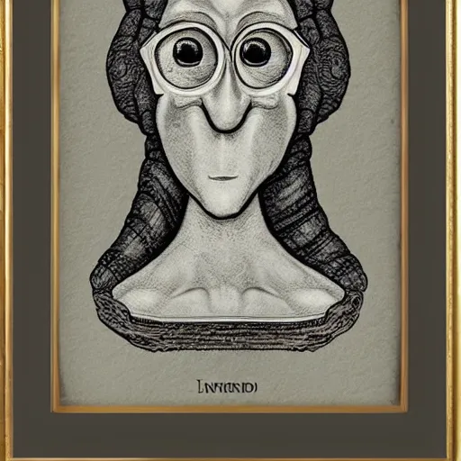 Image similar to handsome squidward portrait, da vinci art style