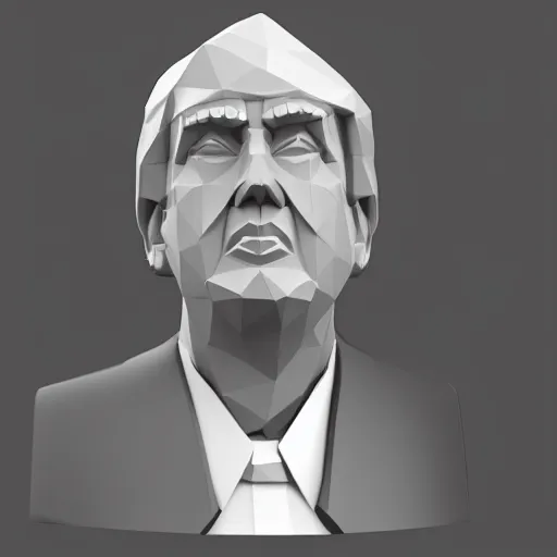 Prompt: trump, low - poly 3 d model, rendered in blender