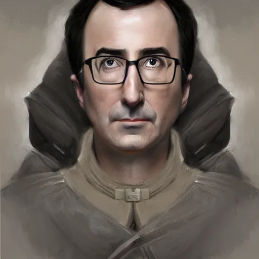 Image similar to portrait of stoic looking john oliver as in the vigo carpathian painting, military uniform, fantasy, intricate, elegant, beautiful, highly detailed, charcoal, centered, dark, smokey, digital painting, artstation, concept art, smooth, sharp focus, illustration, art by artgerm and greg rutkowski and alphonse mucha