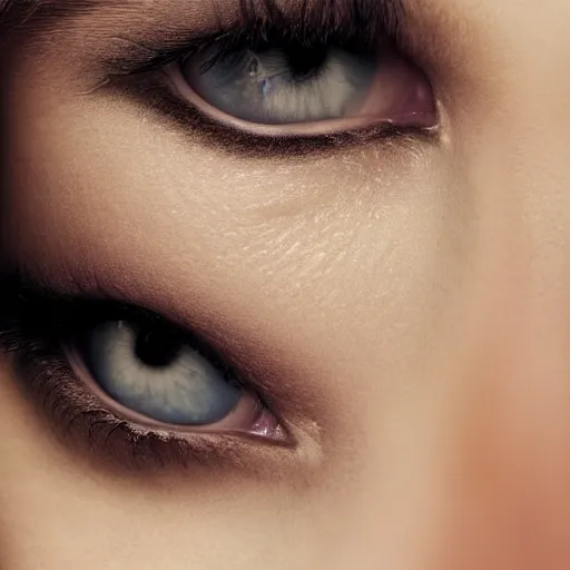 Image similar to close up photorealistic beautiful ethereal eyes of a woman