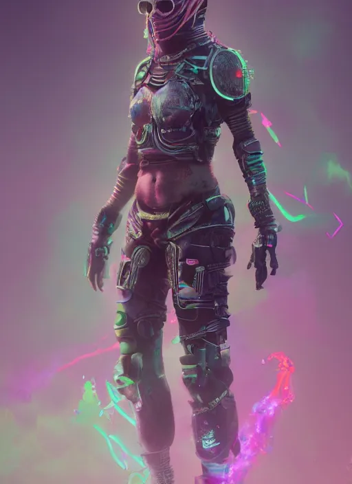 Image similar to detailed full body concept colorful pastel painting of a dystopian female road warrior in intricate clothing, cinematic lighting, hyperdetailed, 8k, high resolution, insanely detailed and intricate, octane render, vfx, postprocessing, alluring