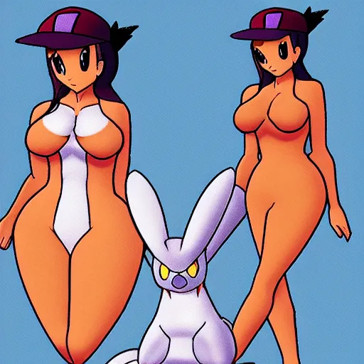 Image similar to pokemon that looks like kim kardashian pokemon style