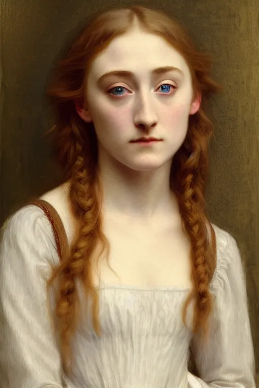 Image similar to saoirse ronan, painting by rossetti bouguereau, detailed art, artstation