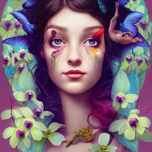 Image similar to fairy portrait, Pixar style, by Tristan Eaton Stanley Artgerm and Tom Bagshaw.