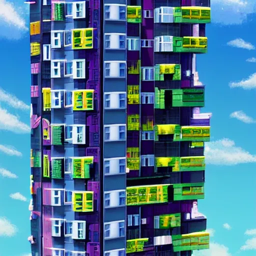 Prompt: building, city pop style