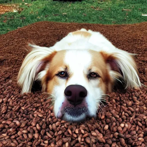Image similar to dog covered in beans