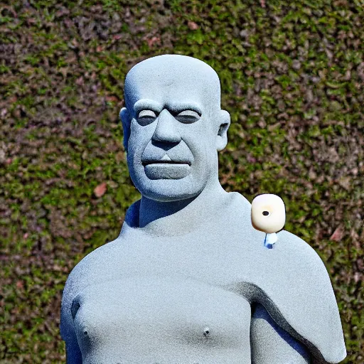 Image similar to stone statue of homer simpson