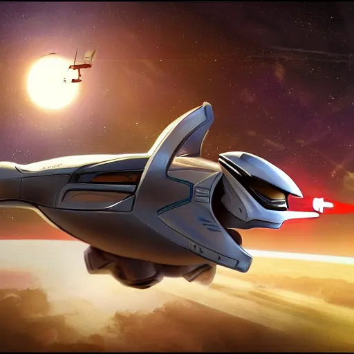 Prompt: corgi piloting a spaceship with helmet, serious, sci fi, dramatic, concept art