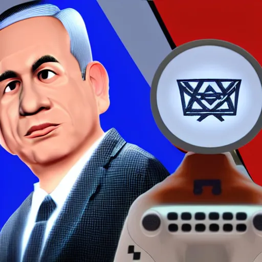 Prompt: a 3 d render of benjamin netanyahu as a video game character