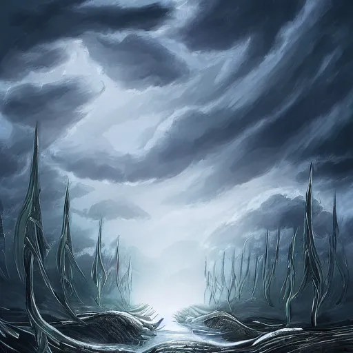 Image similar to a storm of swords digital art