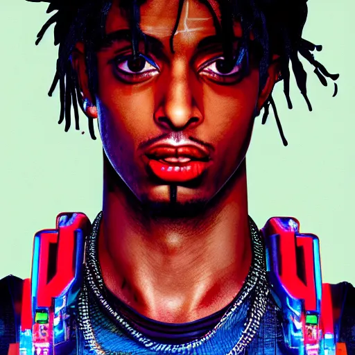 Prompt: playboi carti in cyberpunk style digital art 4 k the detailed super realistic