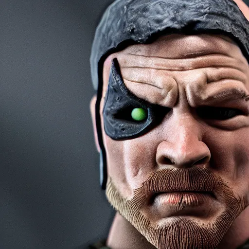 Prompt: tom hardy bane, action figure, photorealistic, 8 k render