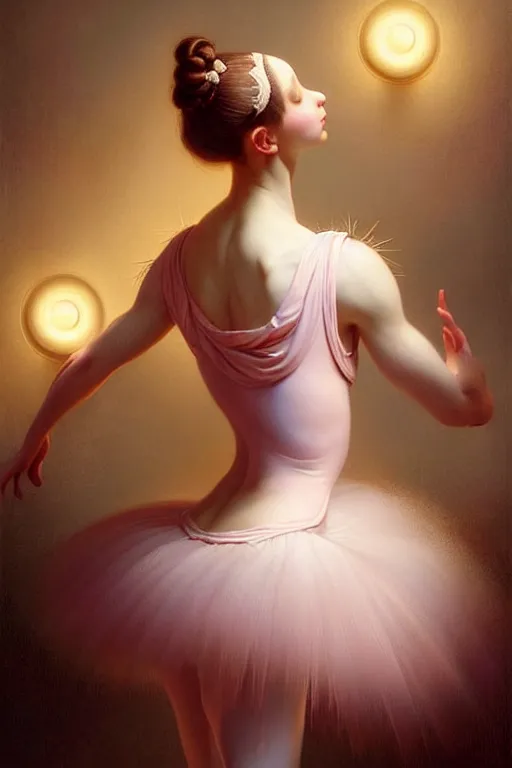 Image similar to epic professional digital art of sweet ballerina accent lighting, painted, intricate, detailed, cheery, fun, effervescent, by roberto ferri, epic, stunning, gorgeous, much wow, much detail, cinematic, masterpiece, unreal engine render