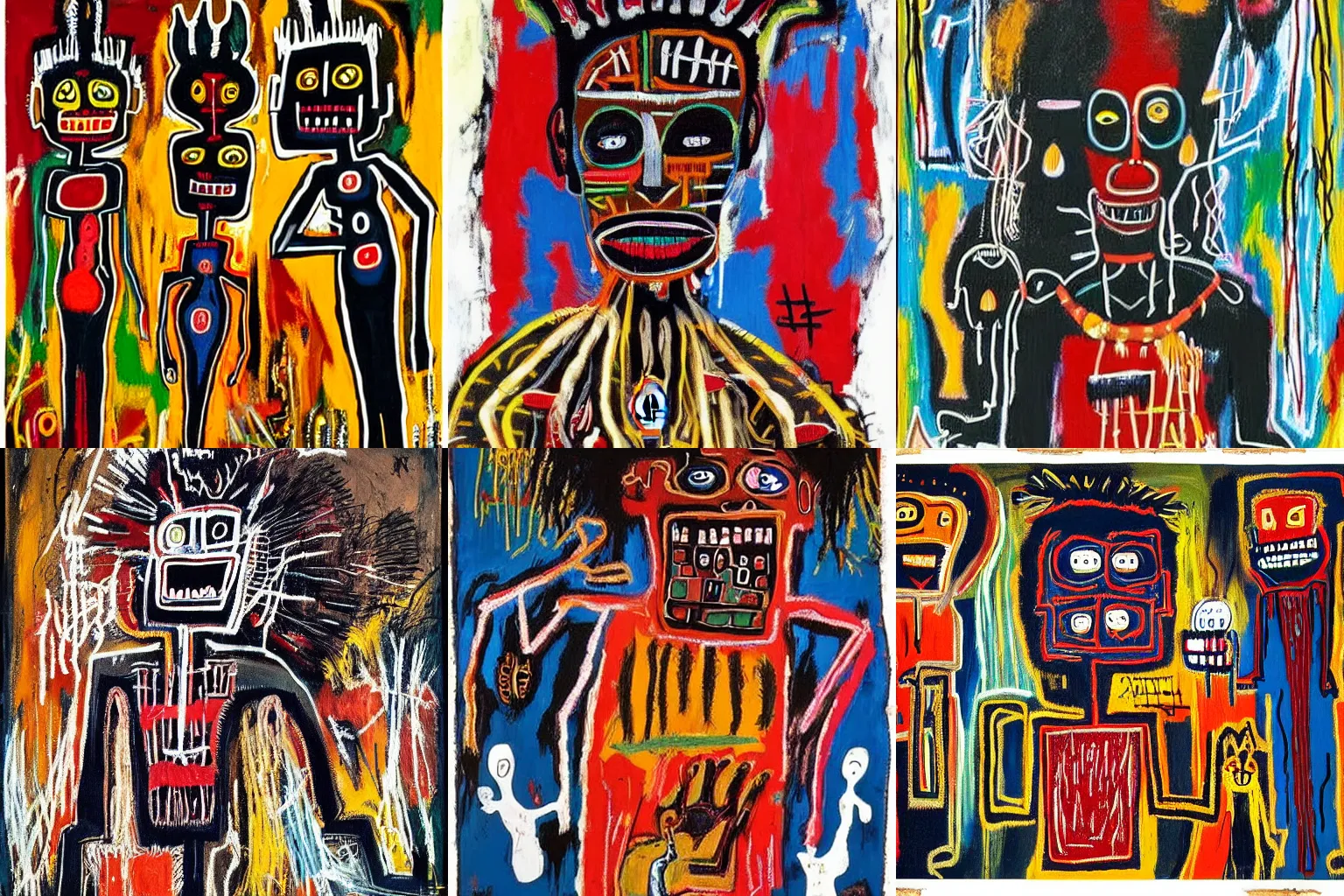 Image similar to extremely highly detailed African voodoo paintings by Jean-Michel Basquiat