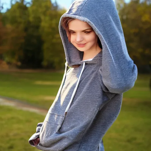 Prompt: cute possum girl wearing hoody