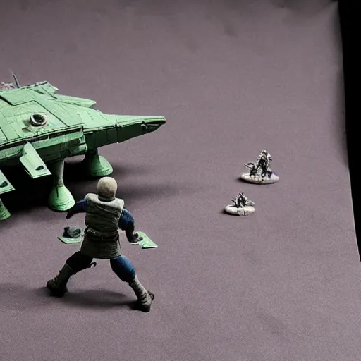 Image similar to a claymation model of a star wars battlefield