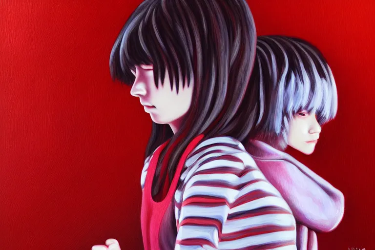 Prompt: infinitely detailed oil painting of yume nikki, by emi kuraya, atmospheric