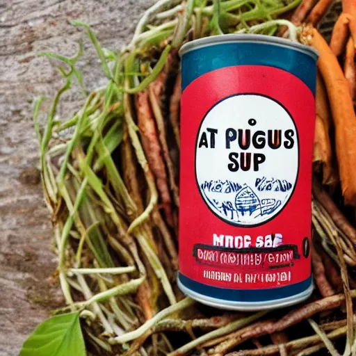 Image similar to Product photo for can of bug soup, extremely tasty, now with more meat