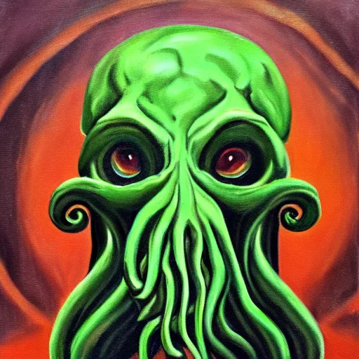 Prompt: handsome portrait of cthulhu, oil on canvas, high budget
