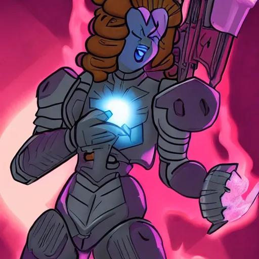 Prompt: Pinkie Pie as the Doomslayer