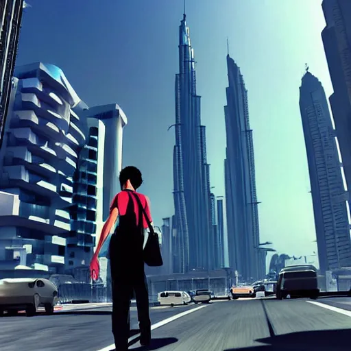 Image similar to gta : dubai, by makoto shinkai