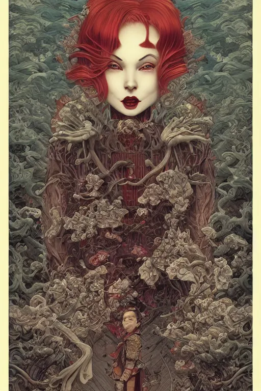 Image similar to 🤡, dynamic lighting, depth details, intricate, symmetrical lines, smooth, extremely highly detailed, by bambang nurdianshyah, garis edelweiss, roby dwi antono and ayami kojima, takato yamamoto, barclay shaw, karol bak, yukito kishiro, norman rockwell