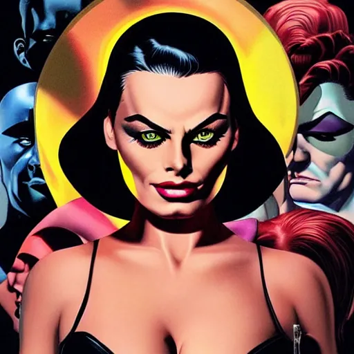 Image similar to eye shadow makeup smokey eyes margot robbie by artgem by brian bolland by alex ross by artgem by brian bolland by alex rossby artgem by brian bolland by alex ross by artgem by brian bolland by alex ross