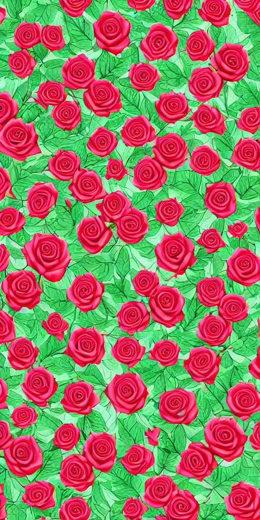 Image similar to seamless pattern of beautiful roses with leaves and throns, colourful, symmetrical, repeating 35mm photography