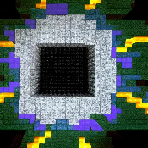 Image similar to a black hole in Minecraft