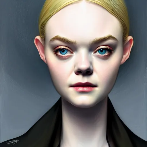 Prompt: symmetry!! portrait of elle fanning in irobot, horror, fashion, dark!! intricate, elegant, highly detailed, digital painting, artstation, concept art, smooth, sharp focus, illustration, art by artgerm and frank frazetta and peter paul rubens