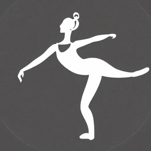 Prompt: ballerina in dancing pose vector logo, professional sports style, flat colour, svg, professional, sharp edges