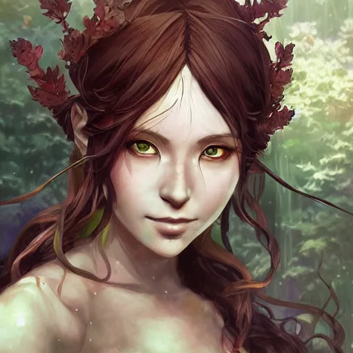 Prompt: An anime portrait of Aya Ueta as a dryad from Skyrim, by Stanley Artgerm Lau, WLOP, Rossdraws, James Jean, Andrei Riabovitchev, Marc Simonetti, and Sakimichan, tranding on artstation