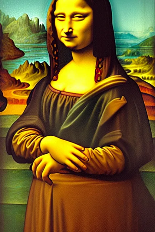 Prompt: Homer Simpson as Mona Lisa,