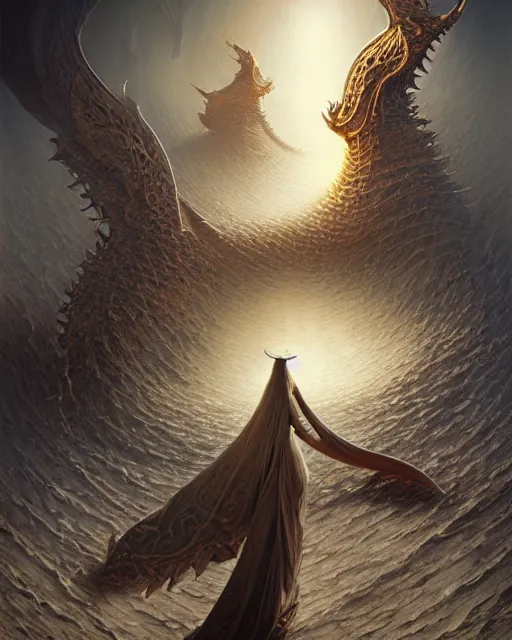Image similar to The last enemy that shall be destroyed is death, full body image, artwork by artgerm, Luminism, Behance HD, D&D, extraordinary phenomenon, fantasy, intricately detailed, elegant, digital painting, smooth, sharp focus, art by Greg Rutkowski, art by Ruth Asawa, art by Tim Burton, art by Ted Nasmith, art by H.R. Giger