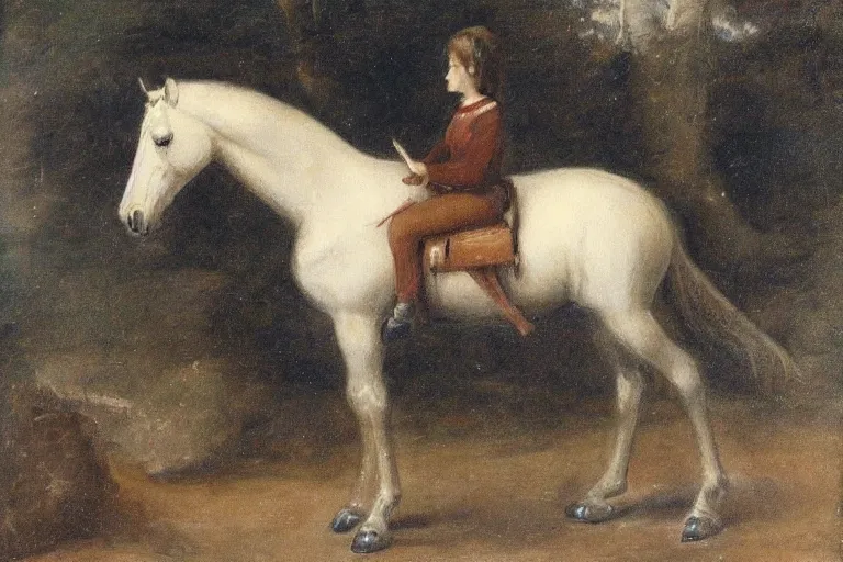 Image similar to horse sitting on a horse, arstation