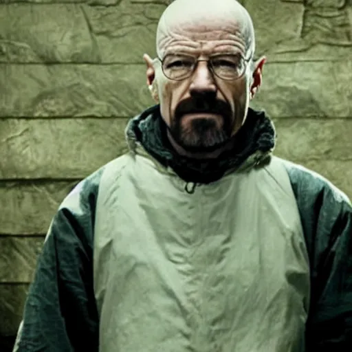 Prompt: Walter White having a cameo in Game Of Thrones, film footage