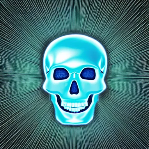 Prompt: Holographic skull with windows xp style and VHS effect