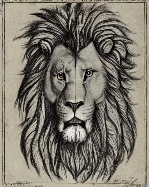 Image similar to four of an eagle, face of an lion, face of an ox, face of an human, on one creature. drawn by da vinci